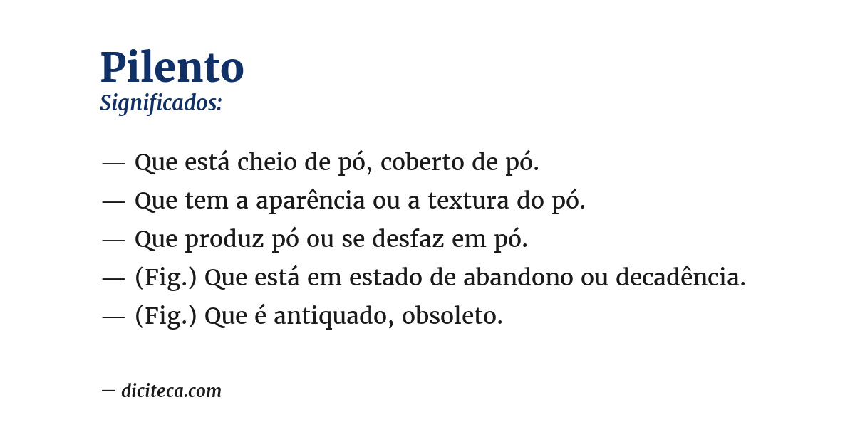 Significado de pilento
