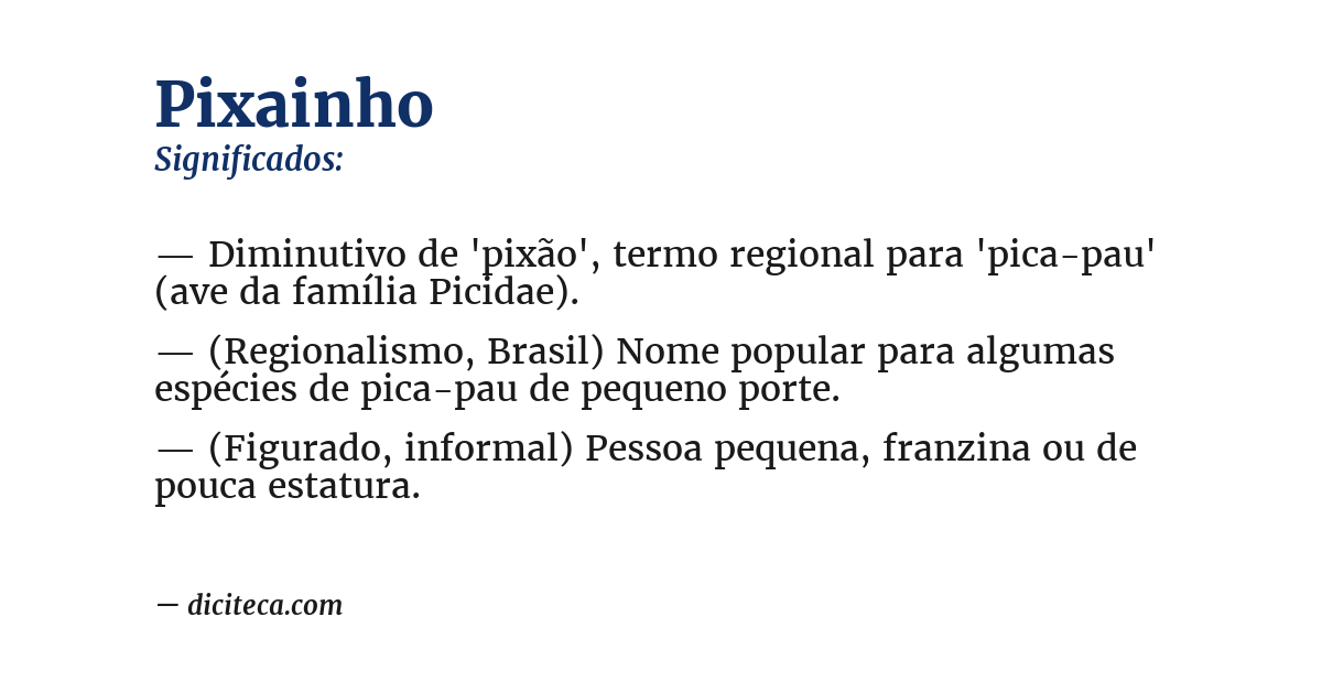 Significado de pixainho