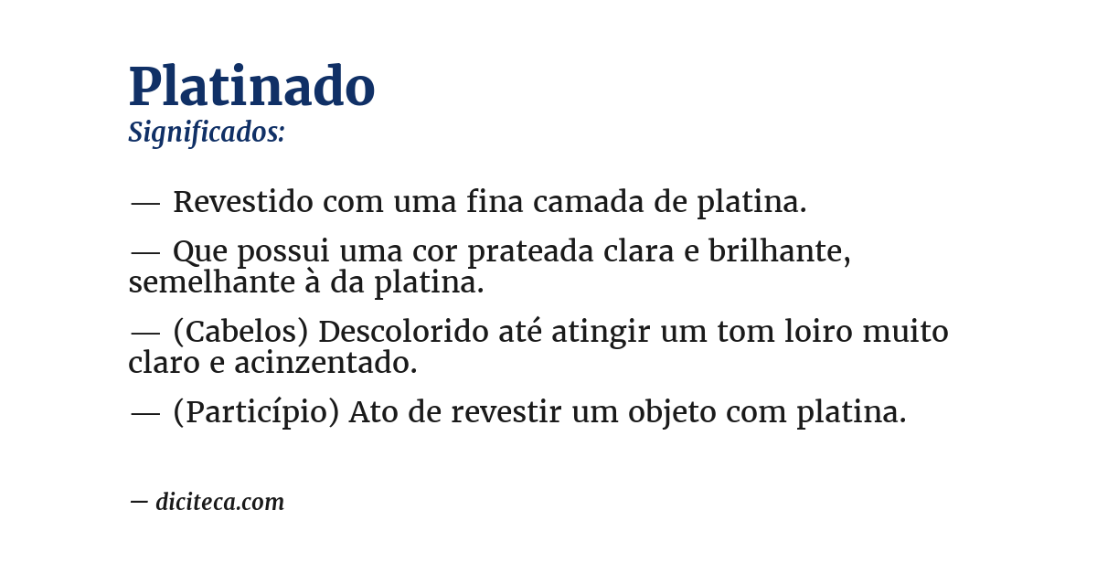 Significado de platinado