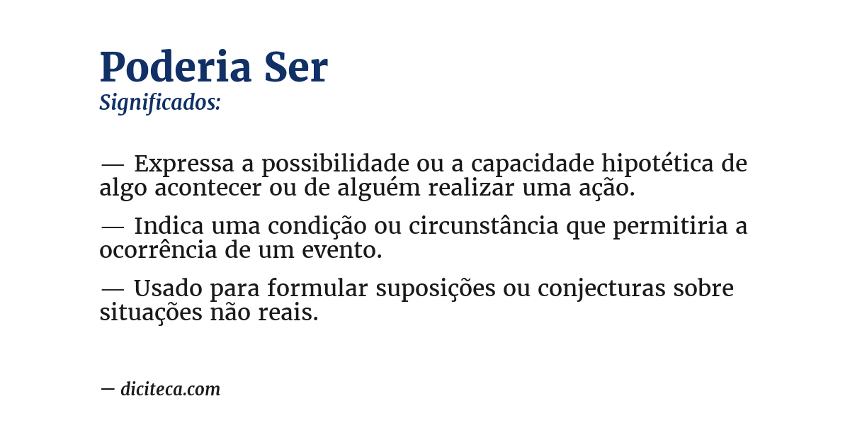Significado de poderia ser