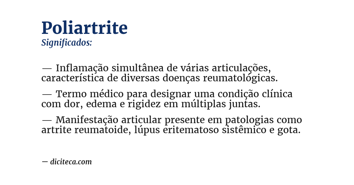 Significado de poliartrite