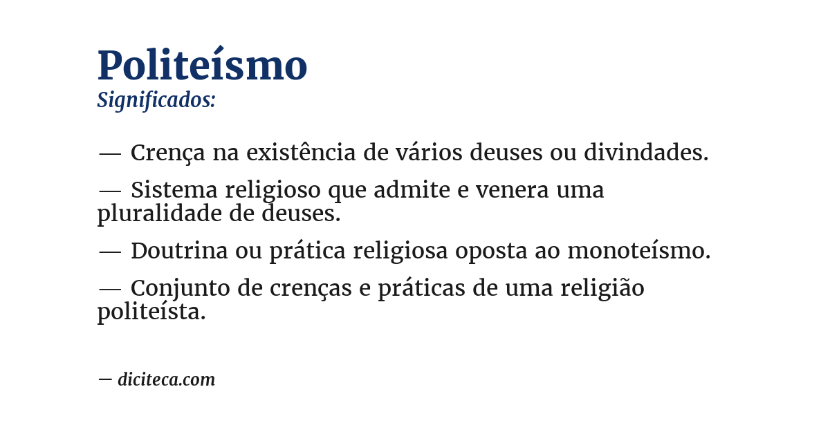 Significado de politeísmo