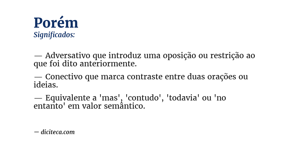 Significado de porém