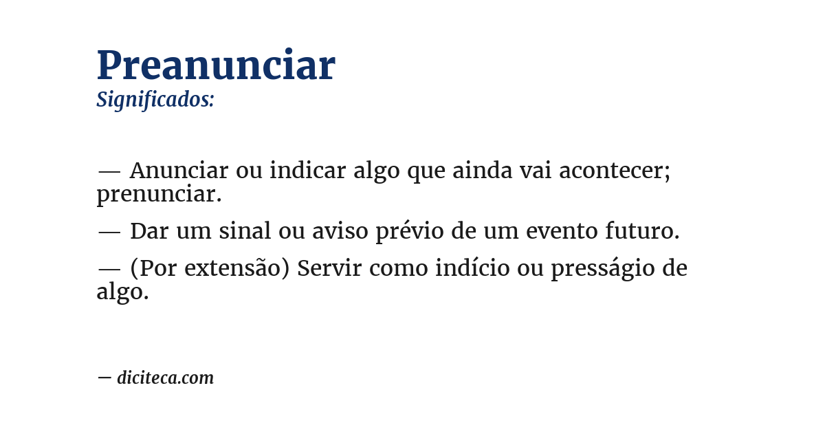 Significado de preanunciar