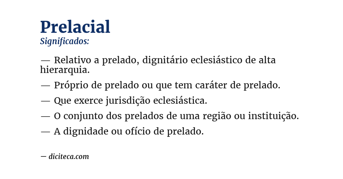 Significado de prelacial