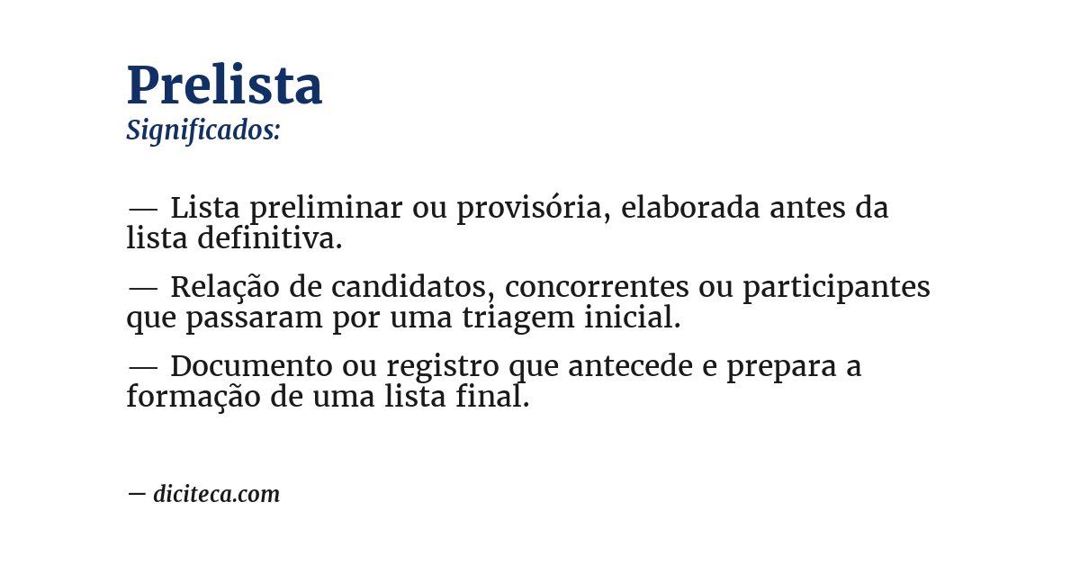 Significado de prelista