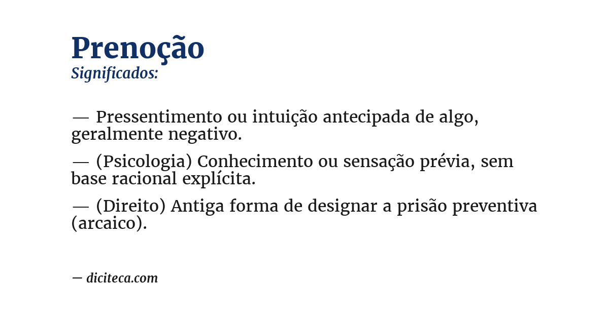 Significado de prenoção