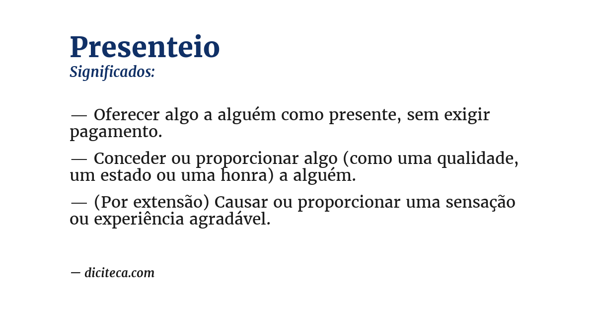 Significado de presenteio