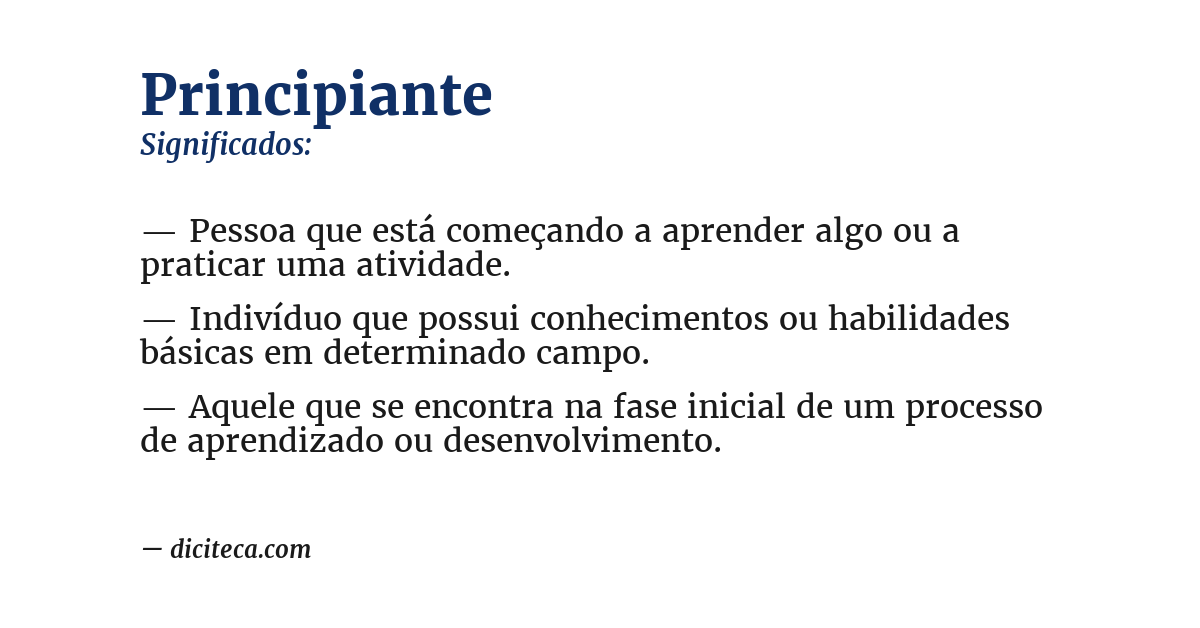 Significado de principiante