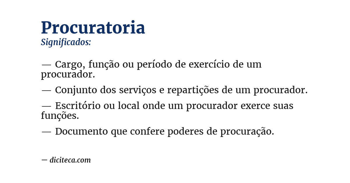 Significado de procuratoria