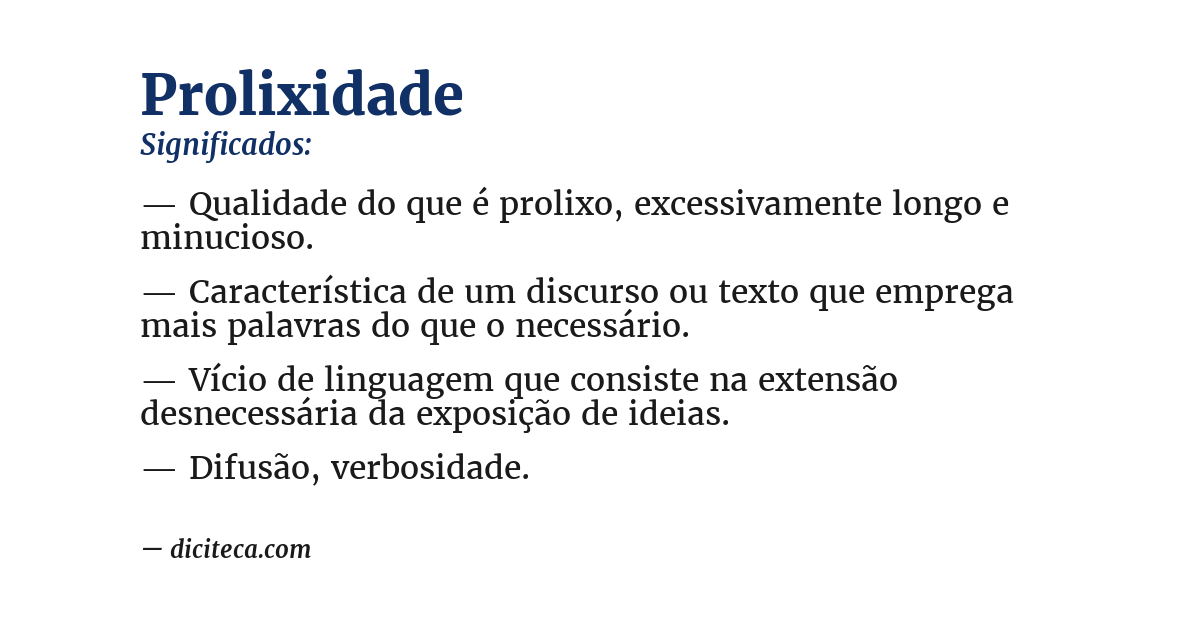 Significado de prolixidade