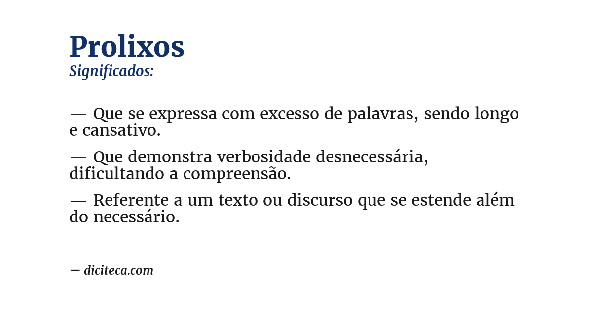 Significado de prolixos