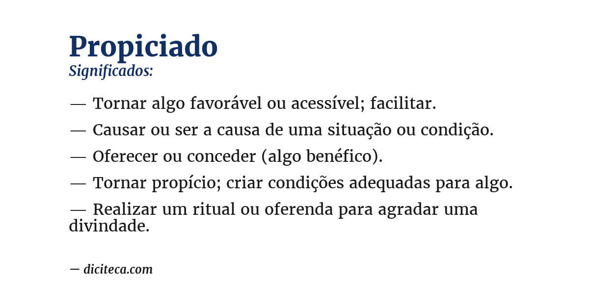 Significado de propiciado