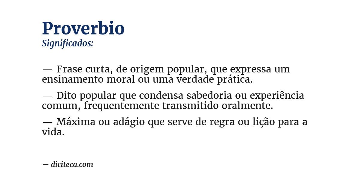 Significado de proverbio