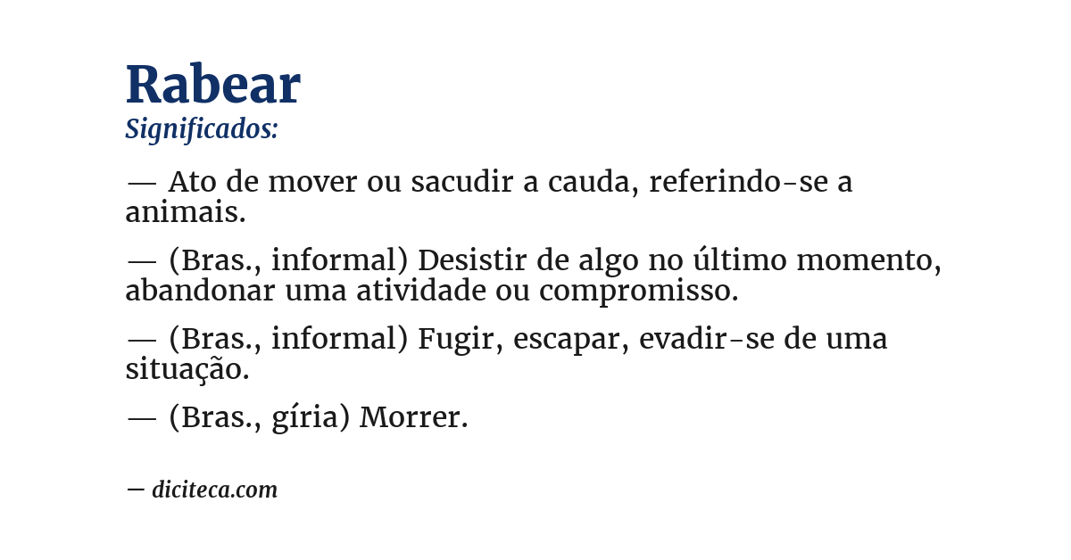 Significado de rabear