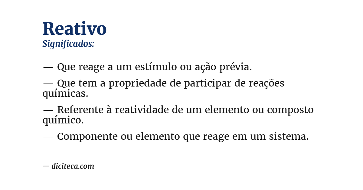 Significado de reativo