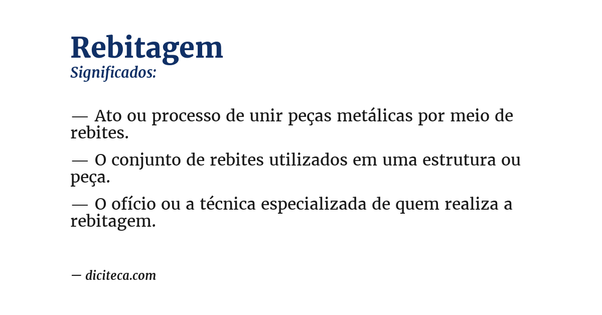 Significado de rebitagem