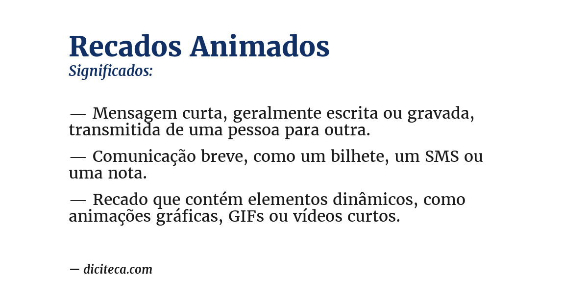 Significado de recados animados