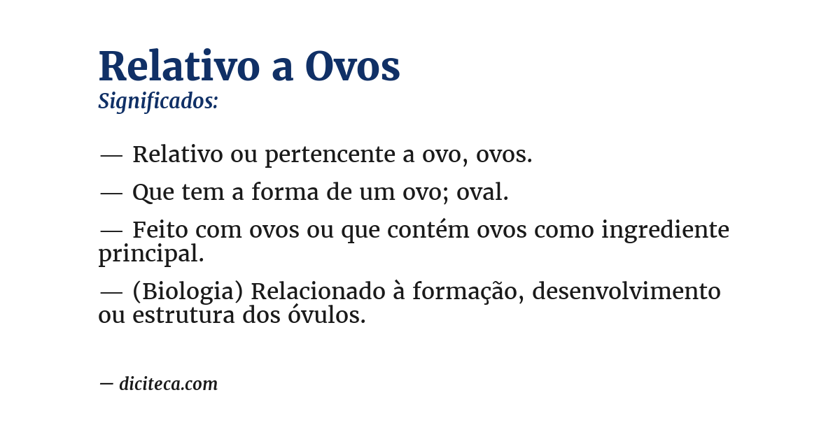Significado de relativo a ovos