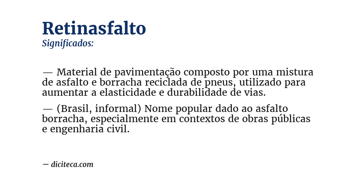 Significado de retinasfalto