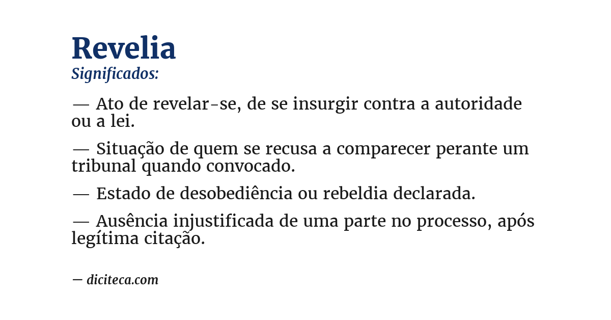 Significado de revelia