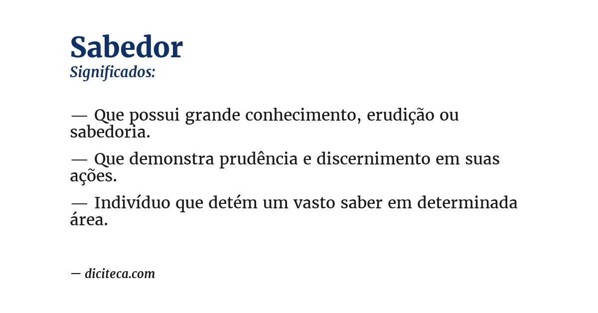 Significado de sabedor