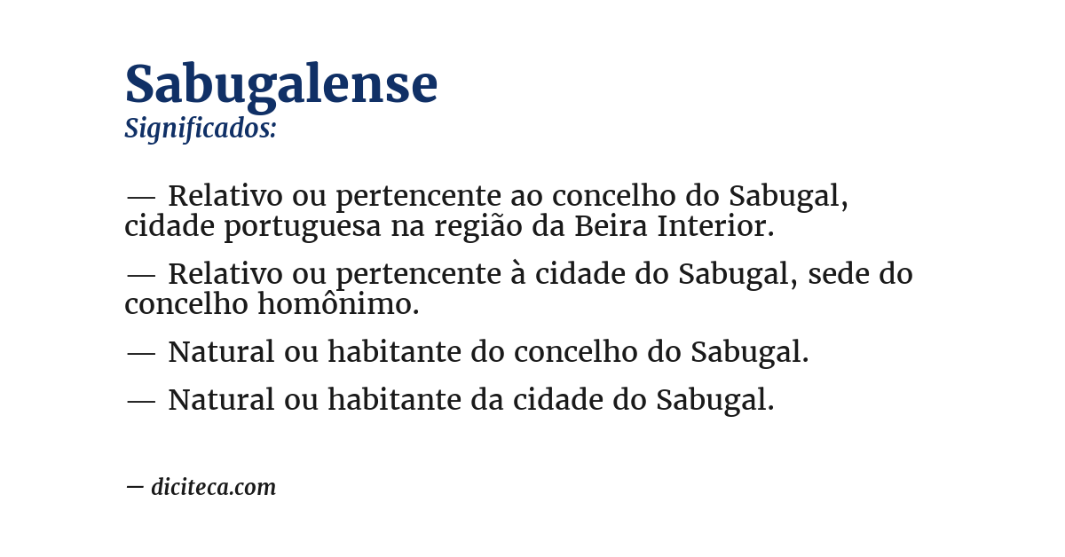 Significado de sabugalense