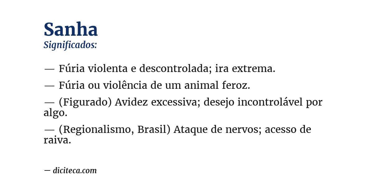 Significado de sanha