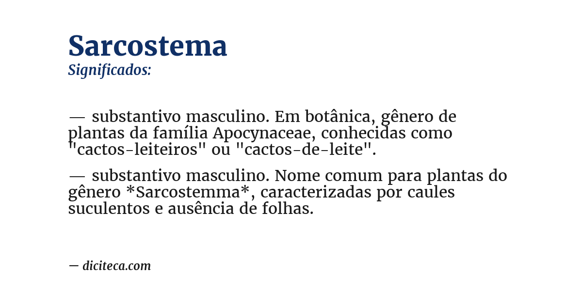 Significado de sarcostema