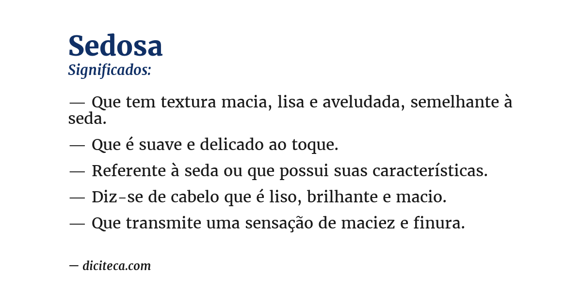 Significado de sedosa