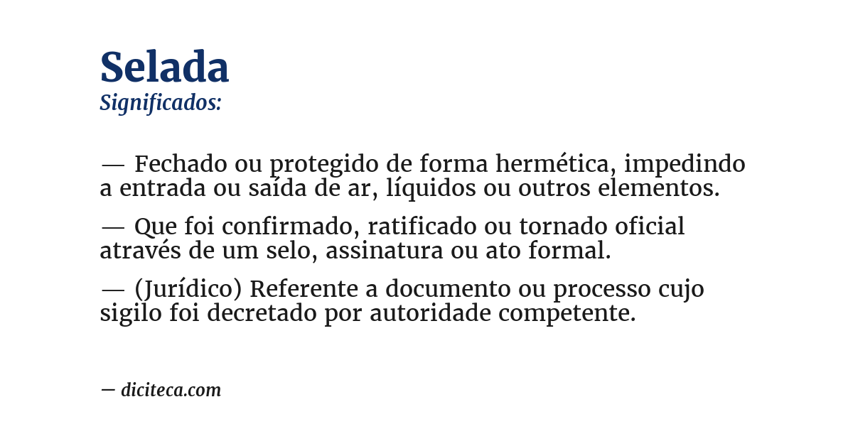 Significado de selada