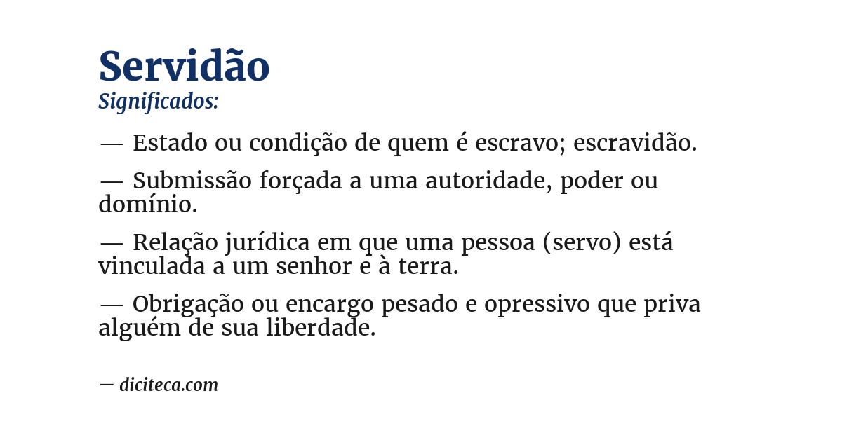Significado de servidão