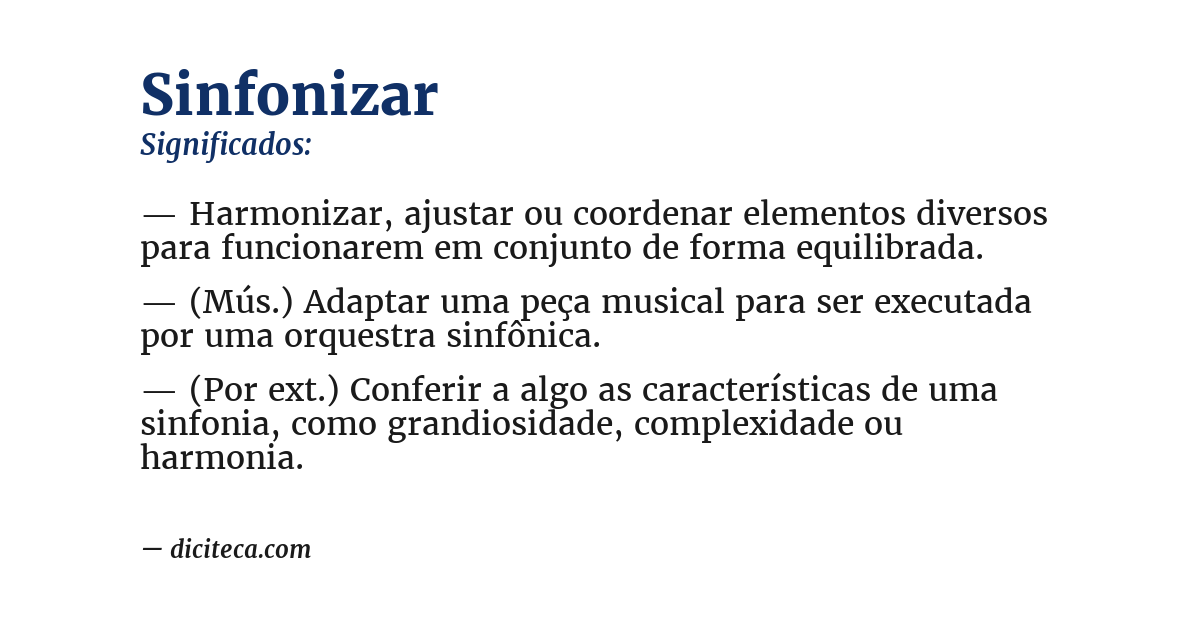 Significado de sinfonizar