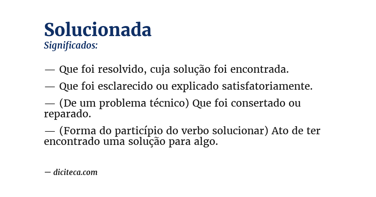 Significado de solucionada