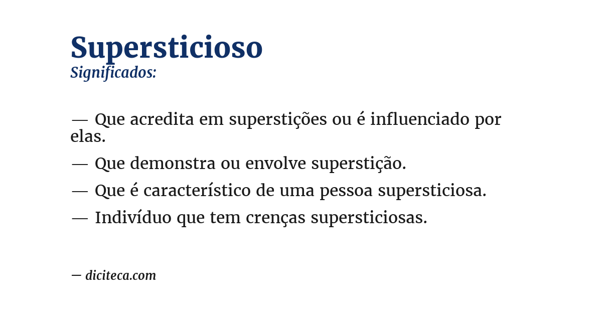 Significado de supersticioso