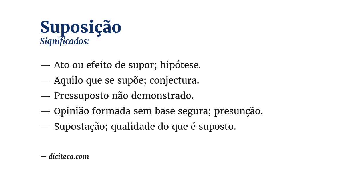 Significado de suposição