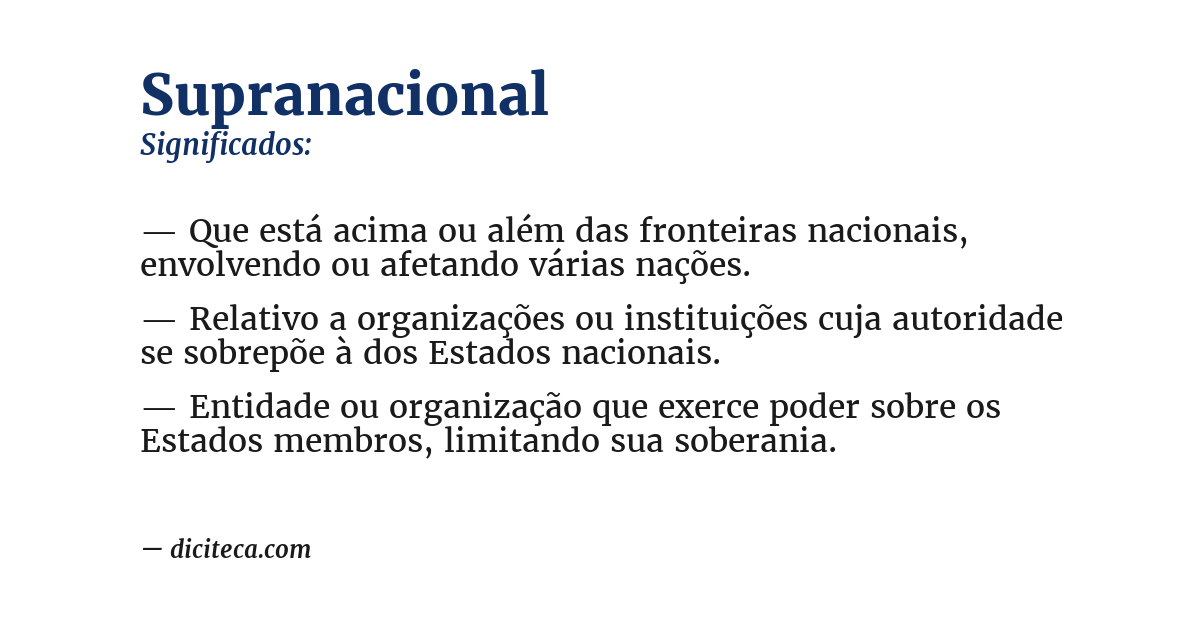 Significado de supranacional