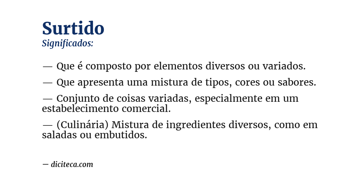 Significado de surtido