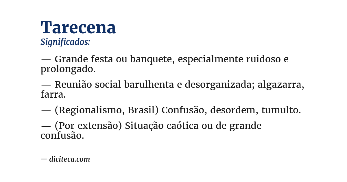 Significado de tarecena