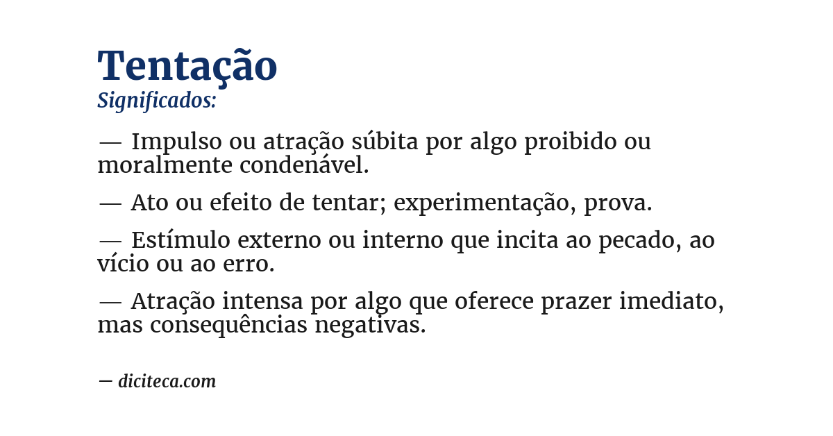 Significado de tentação