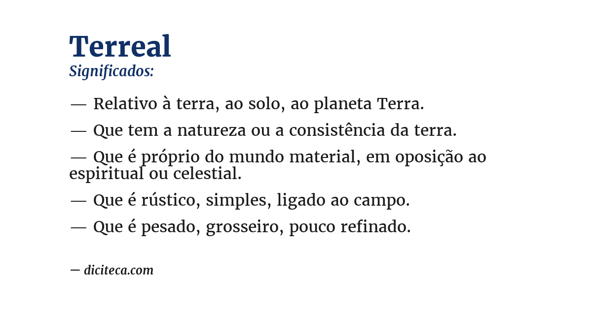Significado de terreal