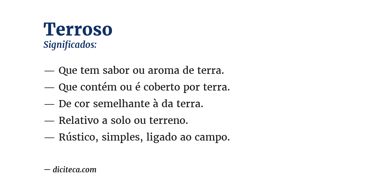 Significado de terroso