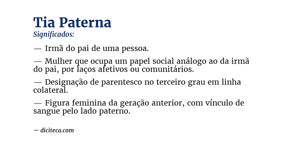 Significado de tia paterna