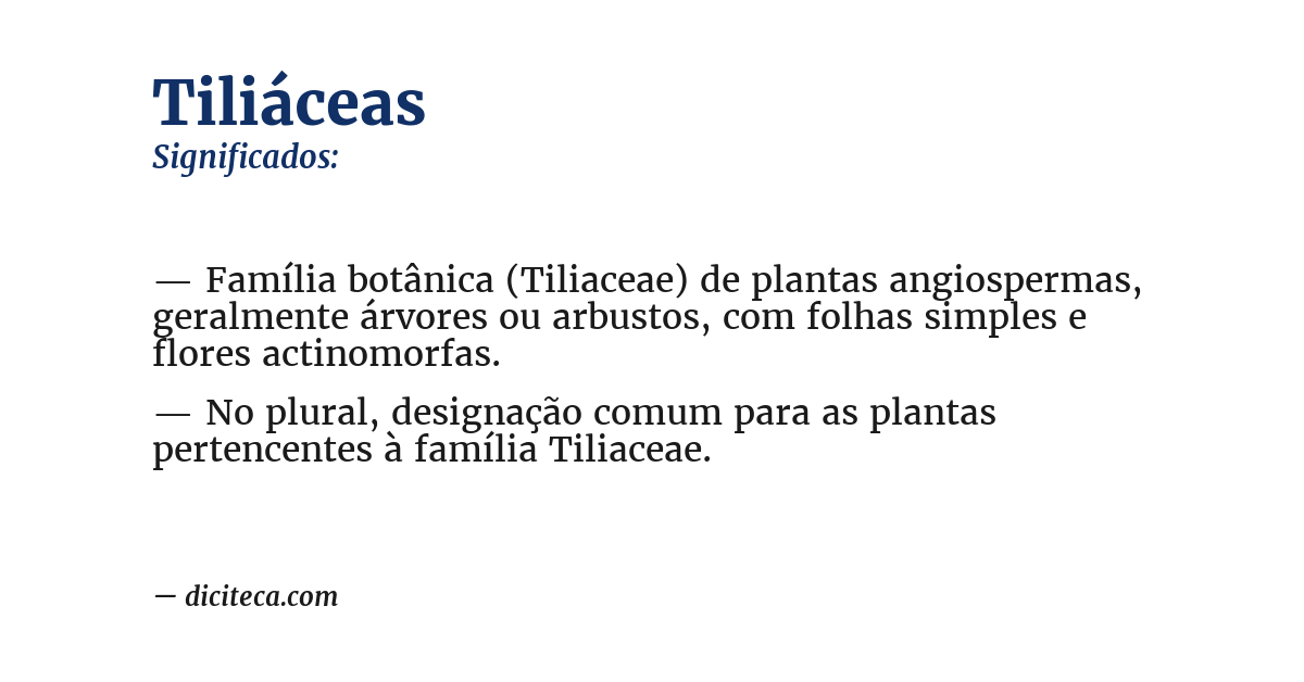 Significado de tiliáceas