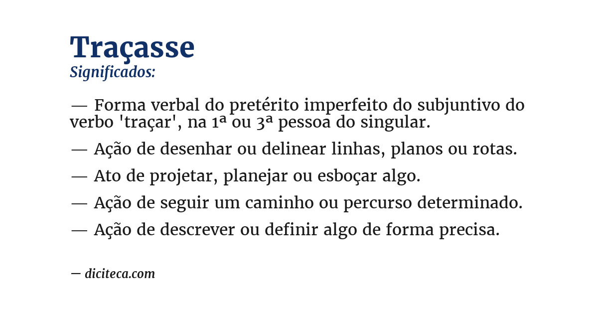 Significado de traçasse