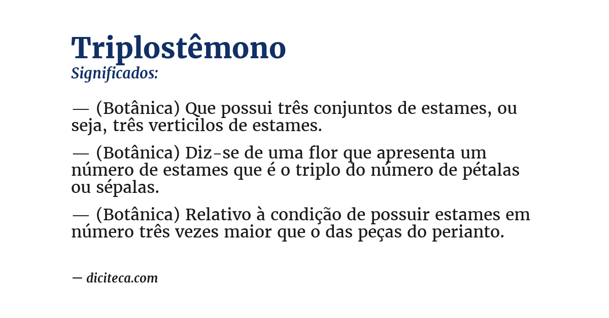 Significado de triplostêmono