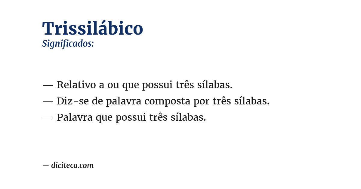 Significado de trissilábico