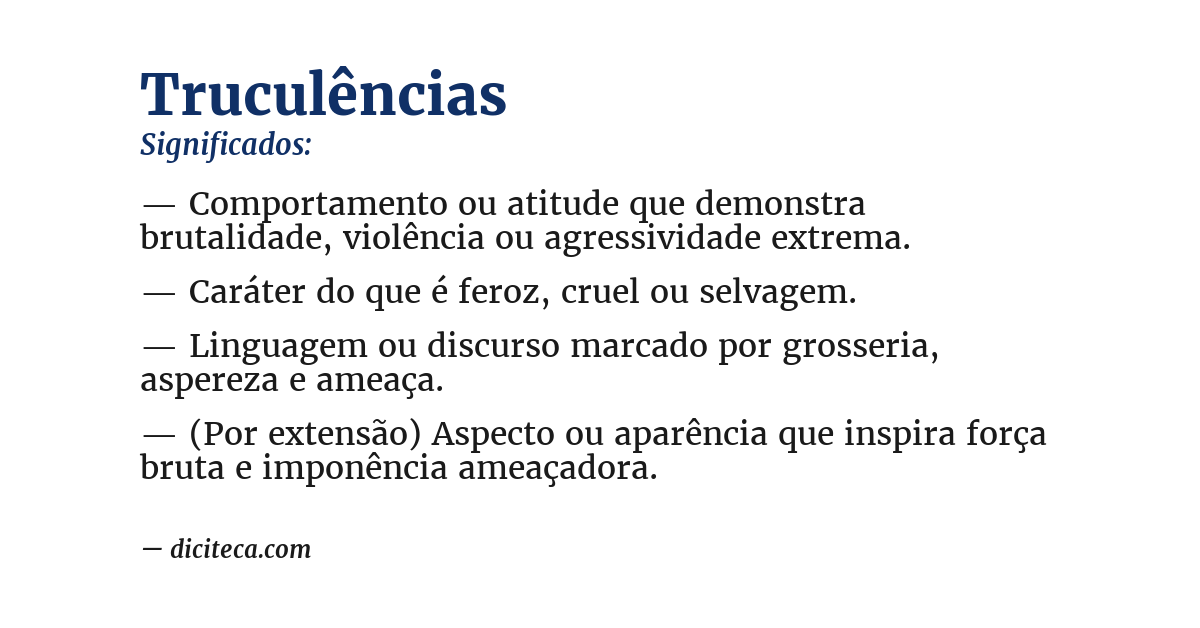 Significado de truculências