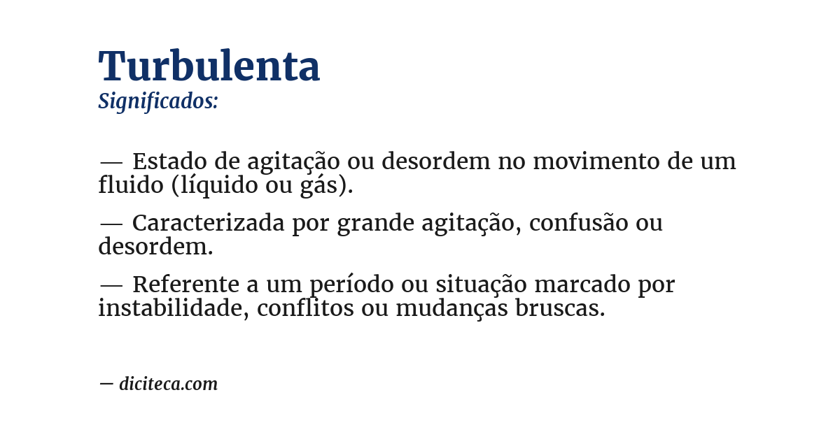 Significado de turbulenta
