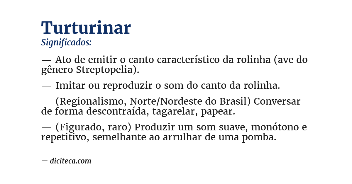 Significado de turturinar